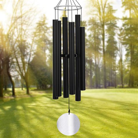 com Wind Chimes Outdoor Solar Lights, 42 Inch Large Sympathy Chime 15 LED Twinkle Multi Color Crackled Glass Ball Birthday Gifts for Women Decorative Hanging in Garden, Yard, Patio, Landscape Patio, Lawn & Garden. . Amazon chimes